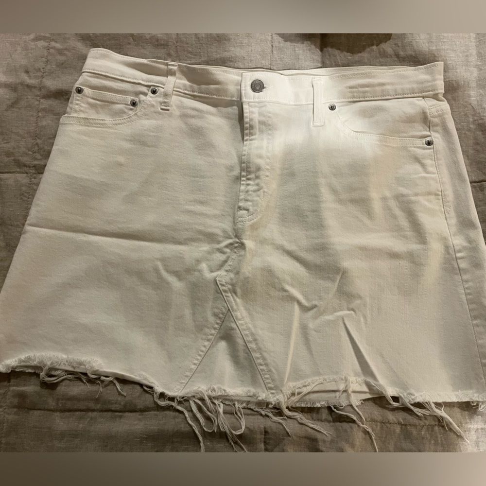 White Denim Cutoff Gap Skirt